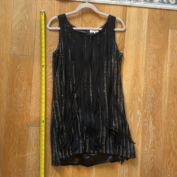 Parker Black Sleeveless Sequin Fringe Mini Dress - Picture 6 of 6